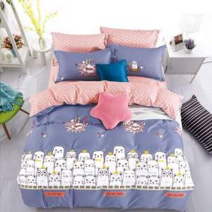 Уценка (дефекты)! Комплект постельного белья Кошки (полуторный)