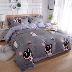 Комплект постельного белья Котенок и щенок (двуспальный-евро)