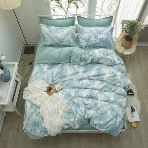 Уценка (дефекты)! Комплект постельного белья Тропическая листва (двуспальный-евро)