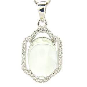 Серебряная подвеска 925 пробы 3,96 гр. с бразильским зеленым аметистом и топазами из США 6,73 карат