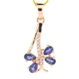 Серебряная подвеска 925 пробы в позолоте 750 пробы 1,86 гр. с танзанийским иолитом и топазами 1,01 к