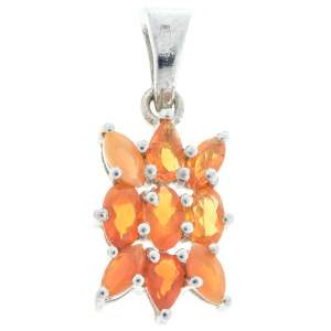 Серебряная подвеска 925 пробы 2,15 гр. с мексиканскими огненными опалами класса AAA 0,9 карат