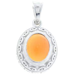 Серебряная подвеска 925 пробы 3,69 гр. с мексиканським огненным опалом класса AAA и топазами 1,77 карат