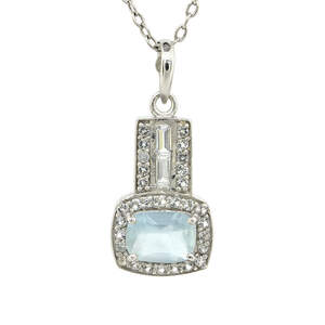 Серебряная подвеска 925 пробы 3,43 гр. с кеннийским аквамарином и топазами 1,54 карат