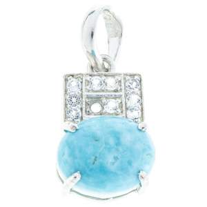 Серебряная подвеска 925 пробы 1,92 гр. с бирюзой США г.Спящая Красавица и топазами 1,96 карат