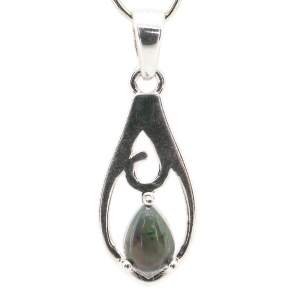 Серебряная подвеска 925 пробы 1,53 гр. с эфиопским черным опалом класса AAA 0,4 карат