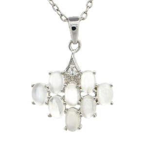 Серебряная подвеска 925 пробы 3,62 гр. с шри-ланкийским кошачьим глазом и топазами 4,48 карат