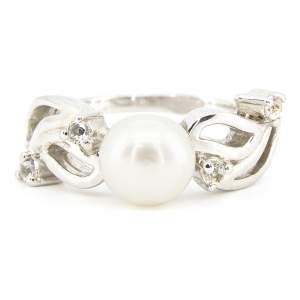 Серебряное кольцо 925 пробы 4,25 г с белым жемчугом с о. Таити 