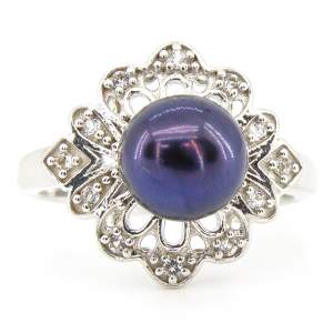 Серебряное кольцо 925 пробы 3,79 г с черным жемчугом в. Таити 