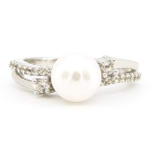 Серебряное кольцо 925 пробы 2,73 г с белым жемчугом с о. Таити 