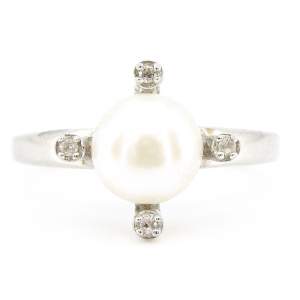 Серебряное кольцо 925 пробы 3,29 г с белым жемчугом с о. Таити 