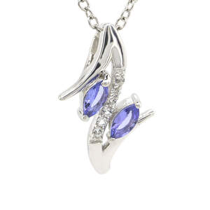 Серебряная подвеска 925пр 1,78г с Танзанитами класса АААА и белыми топазами с США 0,44к