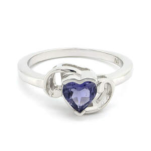 Серебряное кольцо 925 пробы 2,96 г с танзанийским иолитом 0,53 карат