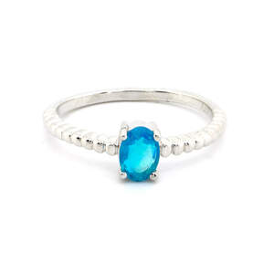 Серебряное кольцо 925 пробы 1,8 гр. с голубым эфиопским опалом класса АААА 0,3 карат