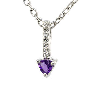 Серебряная подвеска 925 пробы 0,54 г с африканским аметистом и белыми топазами с США 0,27 карат