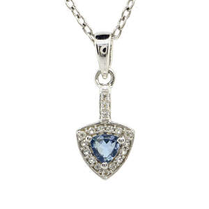 Серебряная подвеска 925 пробы 1,72 гр. с танзанитом Маньяра класса AAAA и топазами 0,49 карат с коллекции 