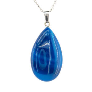 Подвеска 16,71 гр. с голубым агатом 80 карат в покрытии родием