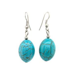 Серьги с бирюзой (прессованная)