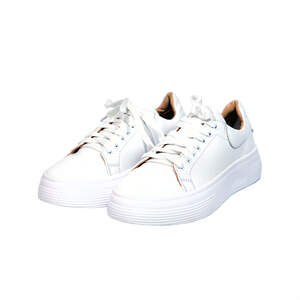 Кроссовки женские, белого цвета из натуральной кожи