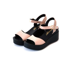 Босоножки женские, розово-серебряного цвета из натуральной кожи