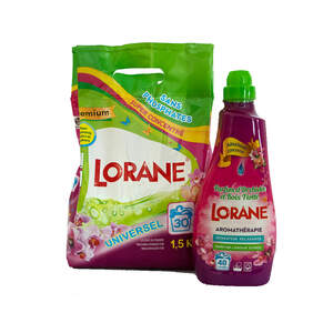 Набор №8 Концентрат для стирки универсальный 1,5 кг и кондиционер Орхидея и морское дерево, LORANE