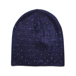 Женская шапка Gloss темно-синего цвета с декором