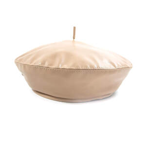 Берет антенка (эко-кожа), светлый кофе, р.57-58