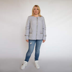 Женская куртка SHARM с анималистической вставкой дымчатого цвета