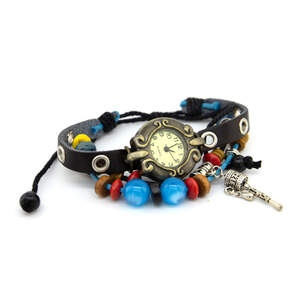 Часы с кварцевым механизмом с кожаным ремешком