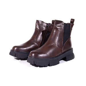 Женские ботинки из эко-кожи коричневого цвета