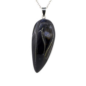 Подвеска 30,8 гр. с агатом 150 карат в покрытии родием