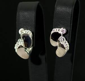 Серебряные серьги 925 пробы с золотом 375 пробы 3,31 г с цирконами 0,25 карат