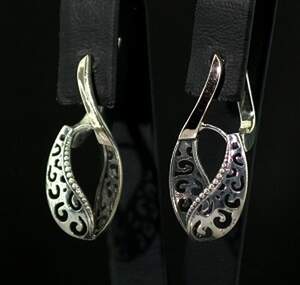 Серебряные серьги 925 пробы с золотом 375 пробы 3,99 г