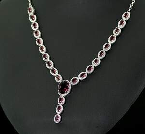 Серебряное колье 925 пробы 25,13 г с Лінде Топазами и цирконами 26,71 карат