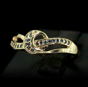 Серебряное кольцо 925 пробы 2,8 гр. с голубыми Бриллиантами Норе VVS1 0,21 карат