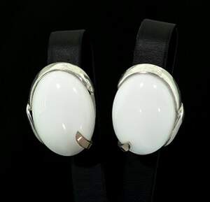 Серебряные серьги 925 пробы с золотом 375 пробы 16,24 г белыми Агатами 23,42 карат