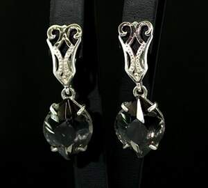 Серебряные серьги 925 пробы с золотом 375 пробы 10,04 г с Раухтопазами 10,44 карат