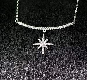 Серебряное колье 925 пробы 2,74 г с Фианитами 1,12 карат