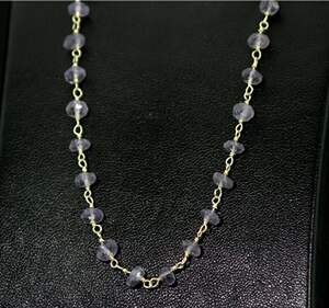 Серебряное колье 925 пробы в позолоте 6,42 г с бразильскими Аметистами 18,47 карат 45-50 см