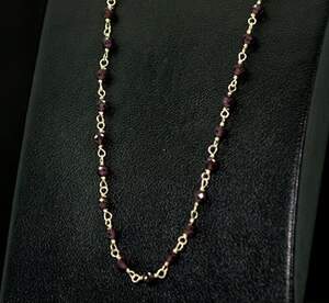 Серебряное колье 925 пробы в позолоте 5,14 г с мозамбикскими Гранатами 11,25 карат 45-50 см