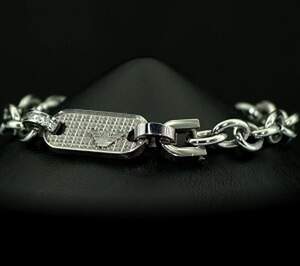 Браслет з родиевым напиленням с цирконами, репліка GA