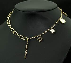 Кольє в позолоте з перламутром, репліка Louis Vuitton, 18-22 см