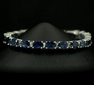 Серебряный браслет 925 пробы 16,19 г со шри-ланкийскими Сапфірами класса АААА 21,6 карат Серебряный браслет 925 пробы 16,19 г со шри-ланкийскими Сапфірами класса АААА 21,6 карат