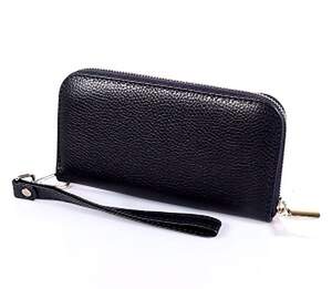 Портмоне Firetto из натуральной кожи темно-синего цвета