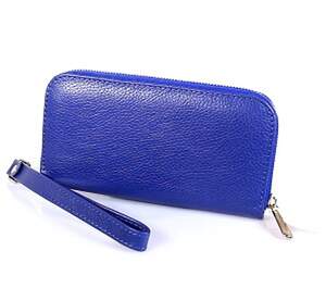 Портмоне Firetto из натуральной кожи синего цвета
