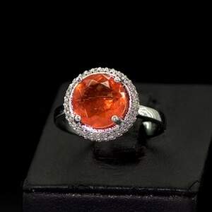 Серебряное кольцо 925 пробы 4,7 г с Турмаліном Дравітом и цирконами 3,57 карат Серебряное кольцо 925 пробы 4,7 г с Турмаліном Дравітом и цирконами 3,57 карат