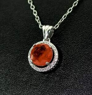 Серебряная подвеска 925 пробы 2,96 г с Турмаліном Дравітом и цирконами 3,39 карат