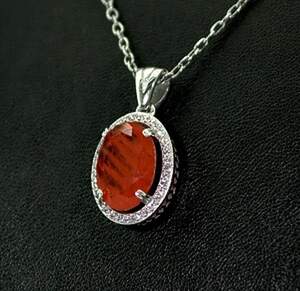 Серебряная подвеска 925 пробы 3,47 г с Турмаліном Дравітом и цирконами 4,25 карат