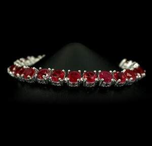 Серебряный браслет 925 пробы 15,03 г с Турмалінами Рубелітами 16,17 карат