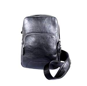 Поясна сумка Firetto из натуральной кожи черного цвета